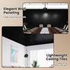 Black PVC slat wall panels with 3D fluted texture, ideal for modern interior decoration in living rooms and TV.