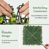 Artificial hedge eucalyptus panel with interlocking connectors, cuttable design for DIY placement, ideal for privacy.