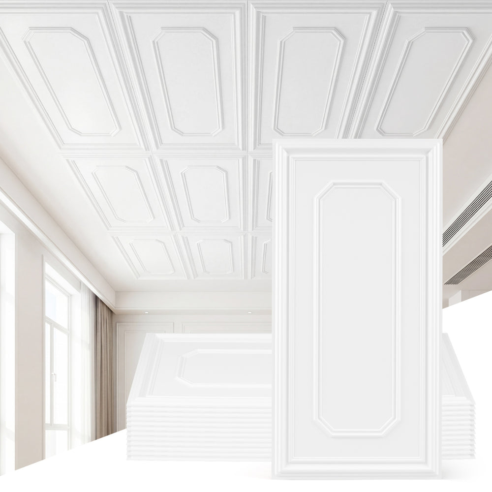 12 Pieces Ceiling Tiles Decorative PVC Ceiling Covering Panels - Gallery View 1 of 12