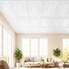 12 pieces of decorative PVC ceiling tiles in a 3D-style design, ideal for easy installation in living or dining rooms.
