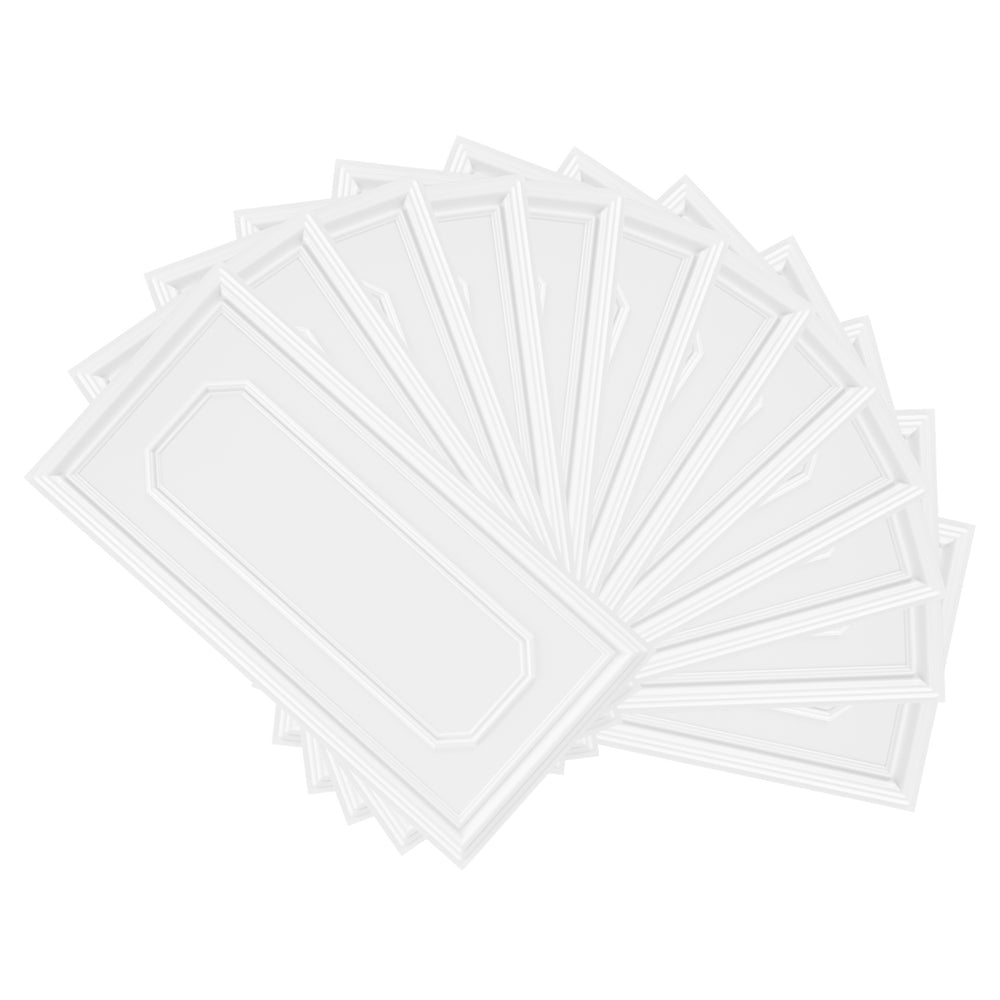Set of 12 decorative PVC ceiling tiles with a 3D design, ideal for easy installation and customizable interior decor.