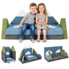 Toddler foam building fort in snow mountain theme, featuring soft velvet fabric and high-density foam for comfort.