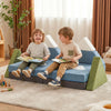 Snow mountain theme toddler foam building fort in soft velvet, perfect for imaginative play and family bonding.
