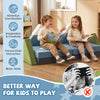 Toddler foam building fort in snow mountain theme, made with soft velvet and high-density foam for comfort and.