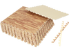 12 Tiles Wood Grain Foam Floor Mats with Borders