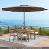 12 Feet Patio Umbrella with Crank Handle and 8 Sturdy Ribs-Coffee - Gallery View 1 of 10