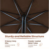 Close-up of the 12 feet patio umbrella's sturdy structure with 8 heavy-duty ribs and powder-coated metal tubes for.