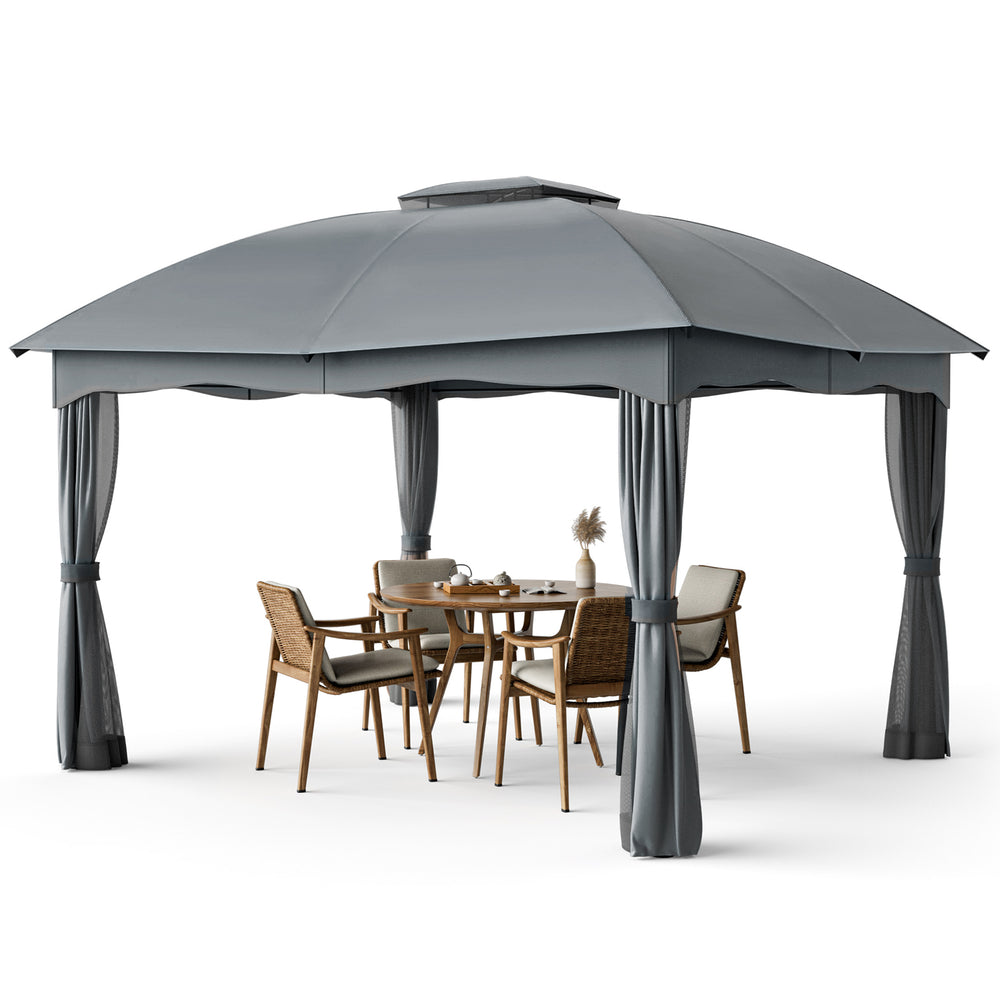 Costway Gazebo Canopy 12 x 10 Ft Heavy Duty Steel Double Vented New
