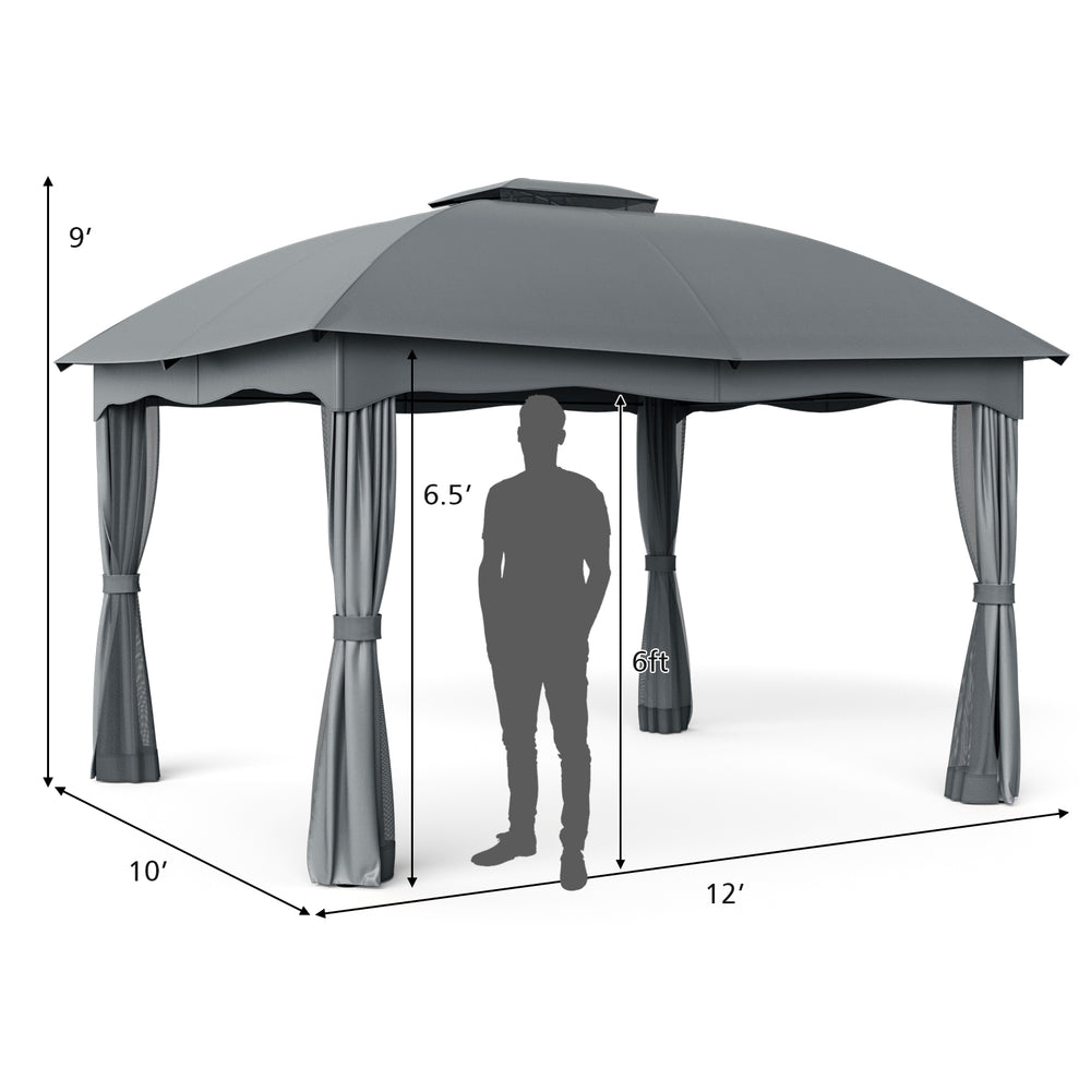Costway Gazebo Canopy 12 x 10 Ft Heavy Duty Steel Double Vented New