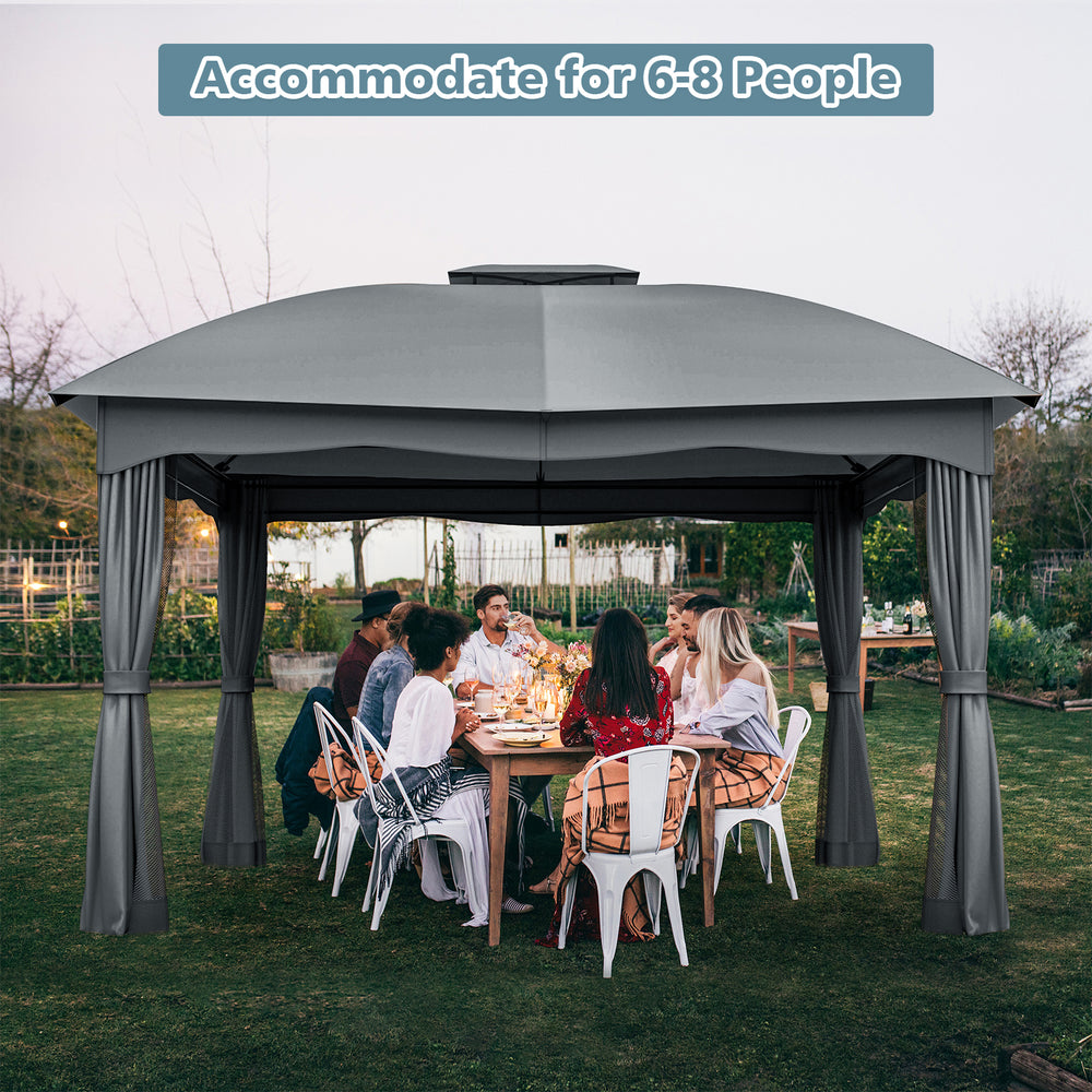 Costway Gazebo Canopy 12 x 10 Ft Heavy Duty Steel Double Vented New