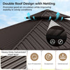 Double-roof design of the 12x12 feet patio gazebo with galvanized steel roof, featuring netting for ventilation and.