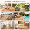 Acacia wood interlocking deck tiles, 12" x 12", shown in various settings for versatile indoor and outdoor use.