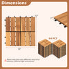 Acacia wood interlocking deck tiles, 12 x 12 inches, waterproof design, ideal for outdoor patios and balconies.