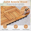 Solid acacia wood floor tiles with a diamond-shaped PP base, ideal for outdoor patios and balconies.