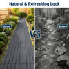 Interlocking 12” x 12” gray waterproof PP plastic deck tiles showcase a natural look, ideal for patio transformation.