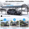 Heavy-duty 12 x 20 feet carport with galvanized steel frame, waterproof roof, and all-weather protection for vehicles.