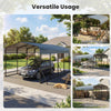 Heavy-duty 12 x 20 feet galvanized steel carport in black, ideal for vehicle protection and versatile outdoor use.