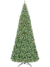 12ft Artificial Christmas Tree with 4188 branch tips and lifelike full greenery, shown front-facing with pinecones.