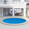 Round 12ft x 30in above ground swimming pool with a cover, designed to retain heat and reduce debris for optimal.