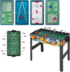 12-in-1 Combo Game Table Set with Foosball Air Hockey Pool Chess and Ping Pong