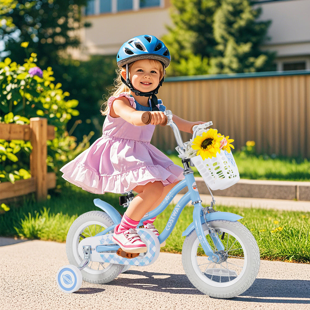 12 Inch Kids Bike with Adjustable Handlebar and Seat for 3-4 Year Old - Gallery View 1 of 10