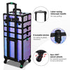 Yescom Rolling Makeup Case 4 in 1 Aluminum Keylock Mermaid Black New