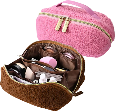 Yescom Travel Makeup Bag with Compartments Zipper New