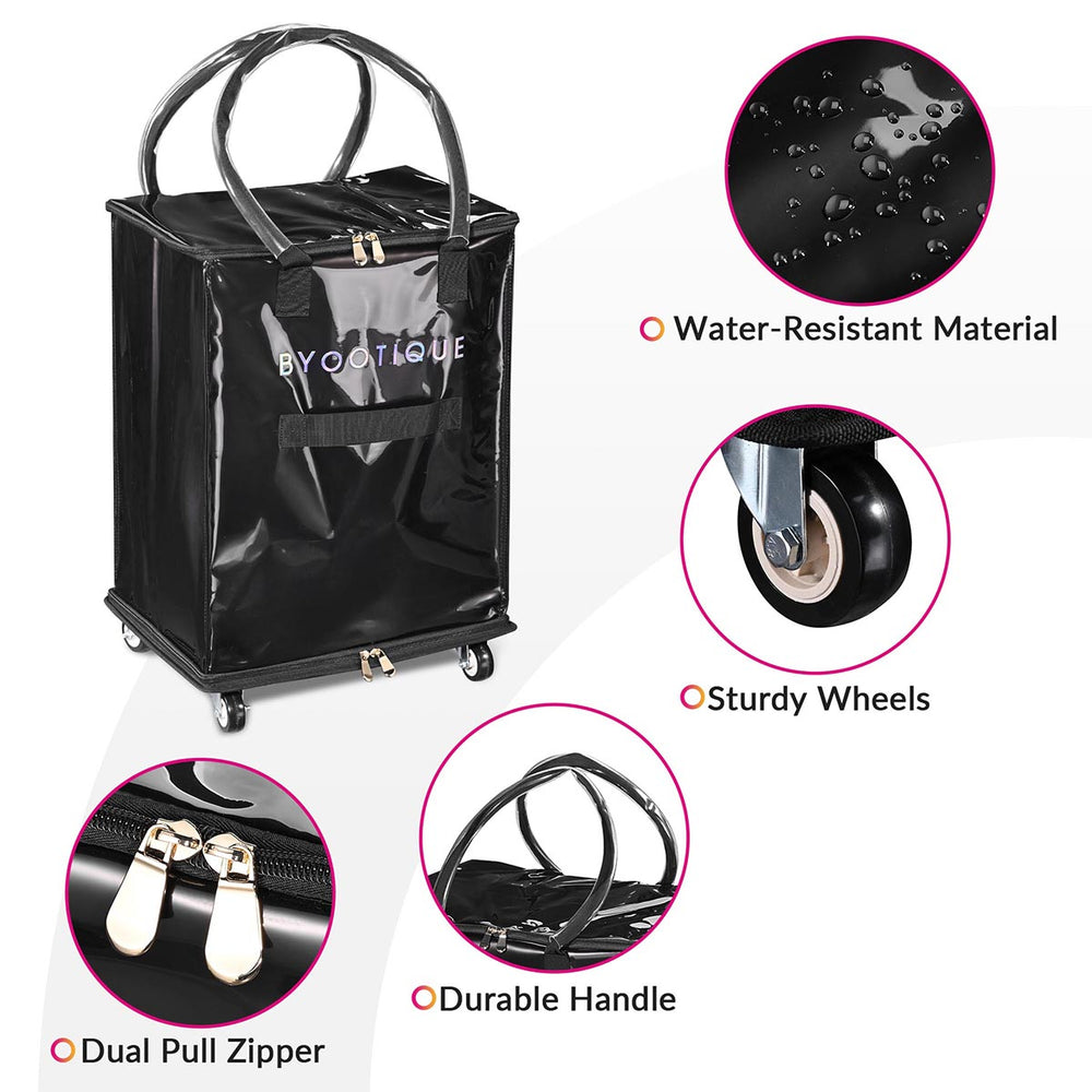 Yescom Rolling Grocery Tote with 5 Wheels & 3 Handles New