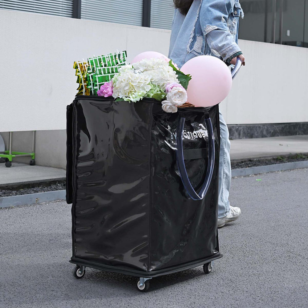 Yescom Rolling Grocery Tote with 5 Wheels & 3 Handles New
