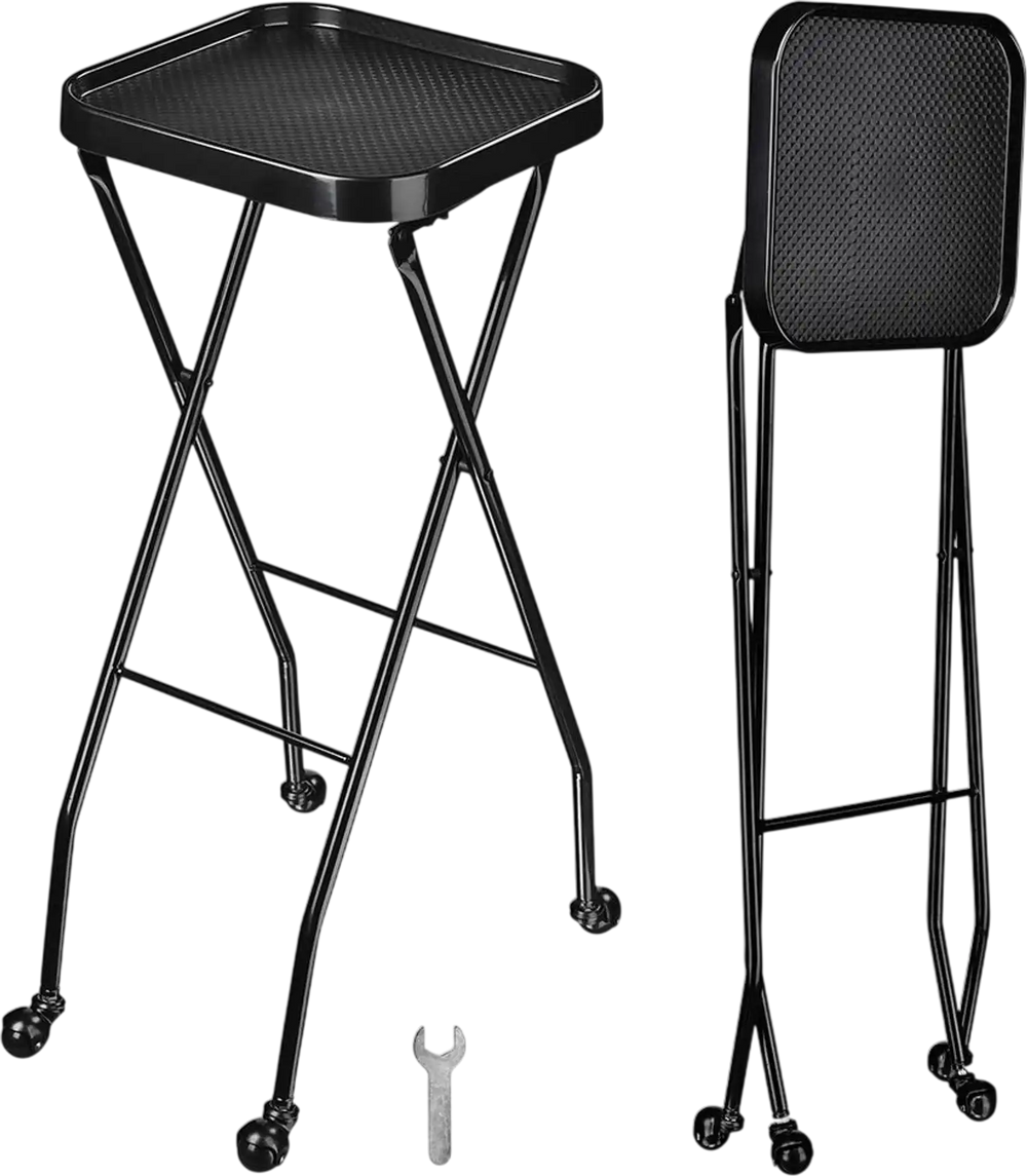 Yescom Salon Trolley Tray Black Foldable New