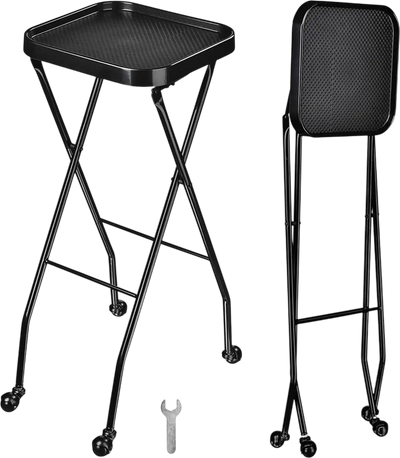 Yescom Salon Trolley Tray Black Foldable New