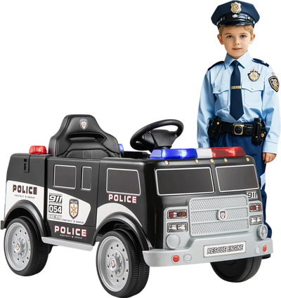Costway 12V Kids Ride On Police Car 3 Speeds Megaphone 296137854 New