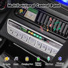 Multifunctional control panel of a 12V electric vehicle featuring USB port, FM radio, and battery display for kids' fun.