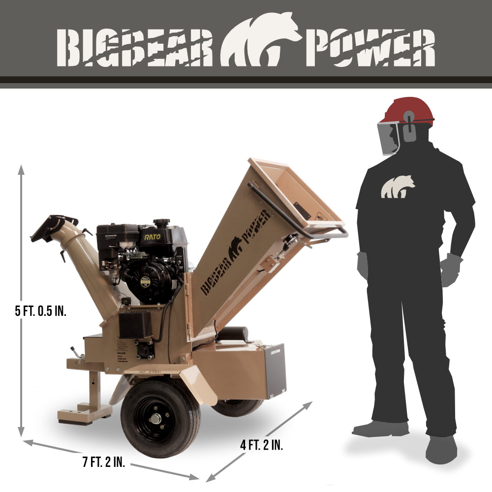 BigBear Power BBC52 Tornadic Chipper 5" 15 HP Gas Powered Commercial Self Feeding Electric Start New