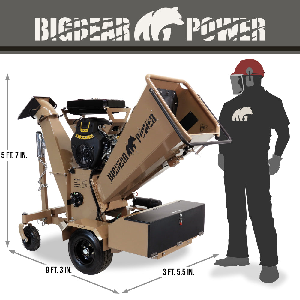 BigBear Power BBC62 Tornadic Chipper 6" 20 HP V-Twin Engine Gas Powered Commercial Self Feeding Electric Start New