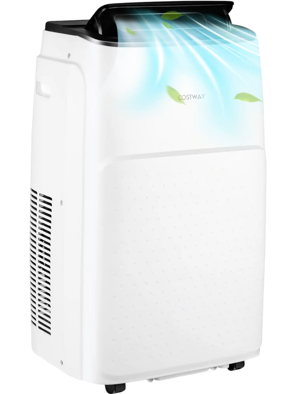 Portable 13000 BTU air conditioner in white with app control, featuring adjustable air supply and easy mobility.