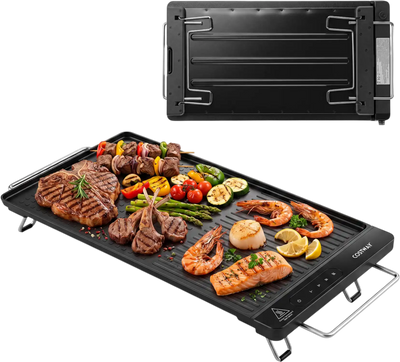 Costway 1300W Indoor Electric Grill Removable Touch Panel 13140536 New