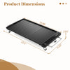 Dimensions of the 1300W Indoor Electric Grill with removable touch panel, featuring a sleek black design for versatile.