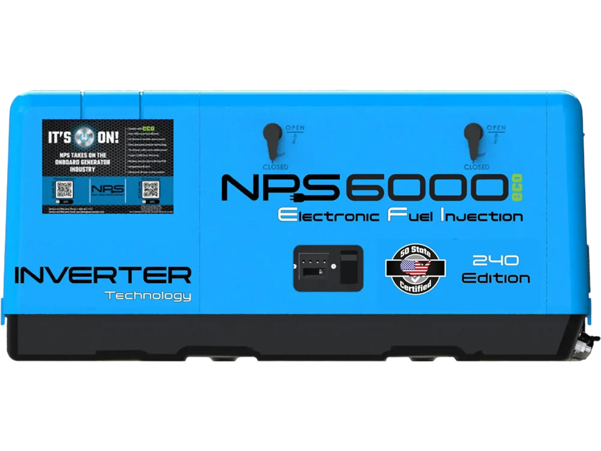NPS 6000W RV Generator Gasoline EFI Inverter Air-Cooled Single Phase 240V Remote Start CARB NPS6000EFI New