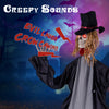 Standing 7.2 FT Halloween animatronic groom with moving head, red flashing eyes, and creepy sounds for haunted house.