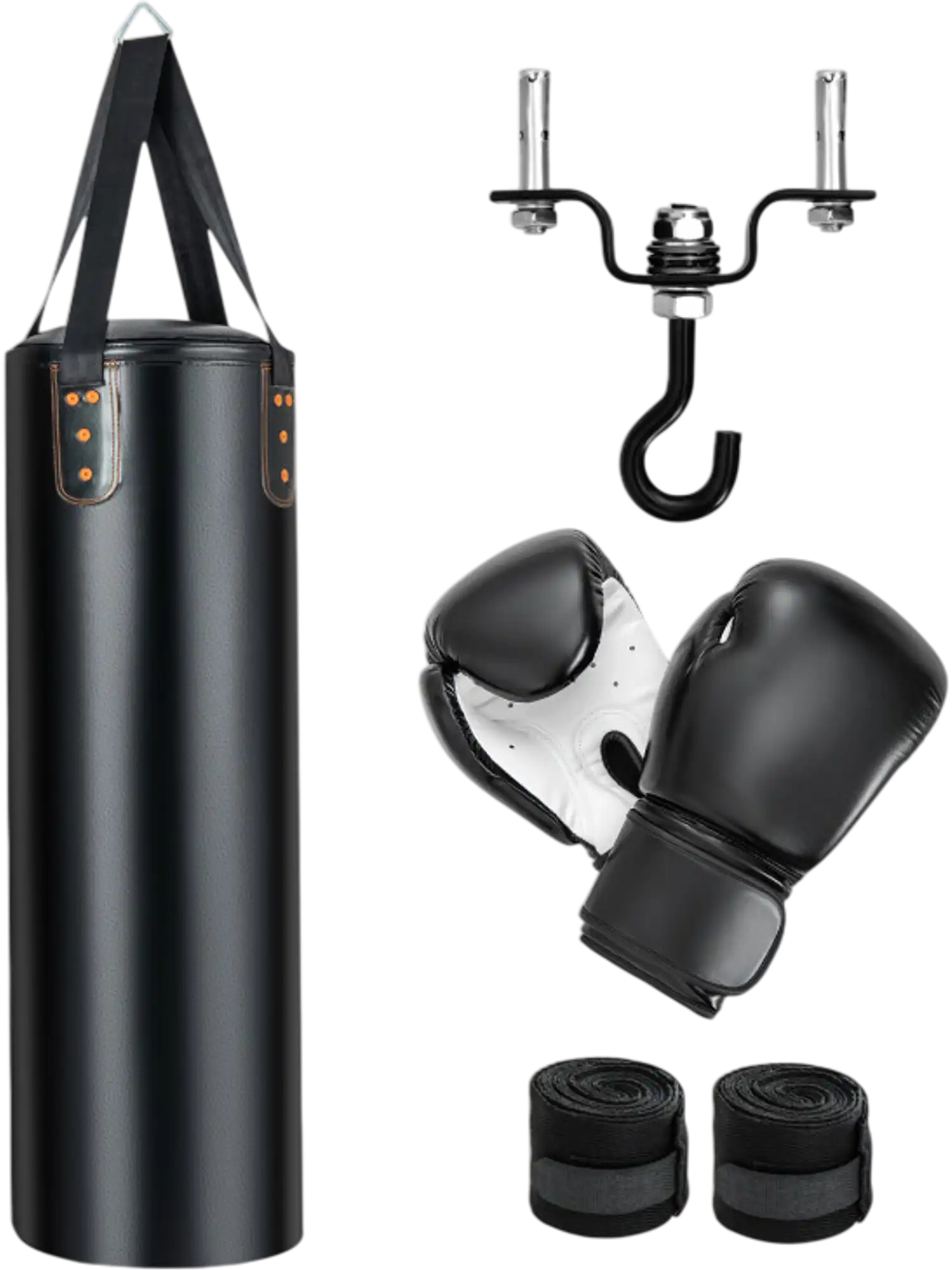 Costway Fitness Room Bundle Punching Bag Set Folding Treadmill 52831607 New