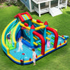 Inflatable Double Water Slide Park featuring slides, obstacle course, and games for outdoor fun and active play.