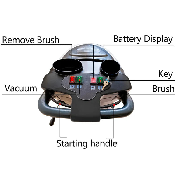 Dapper Supply Floor and Carpet Scrubber Battery Powered Walk Behind 19" Brush 13.5 Gal. Tank New
