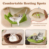 Cozy cat bed in green with soft cushions, part of a wall-mounted cat tower for comfortable relaxation spots.