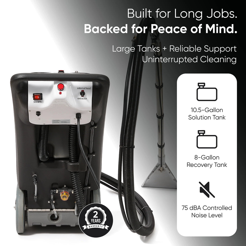 Dapper Supply Carpet Extractor 4-in-1 Cold Water Machine with Steam Upholstery & Floor Wand New