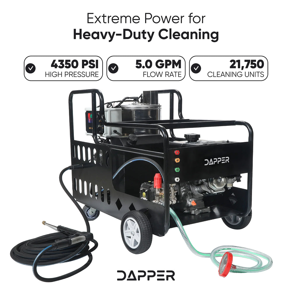 Dapper Supply Gas Pressure Washer Hot Water 4350 PSI 5 GPM 11.8 HP Electric Start New