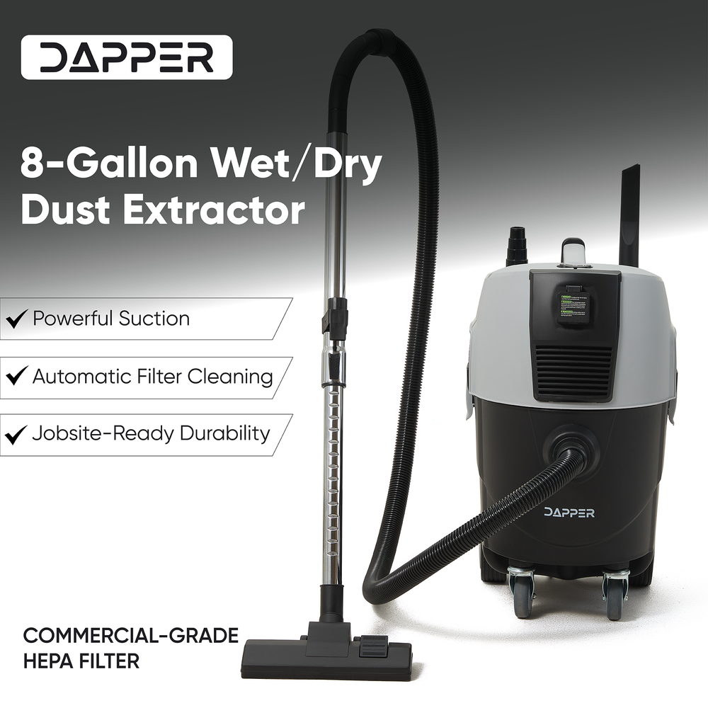 8 Gallon Wet Dry Dust Extractor Vacuum with Auto HEPA Filter