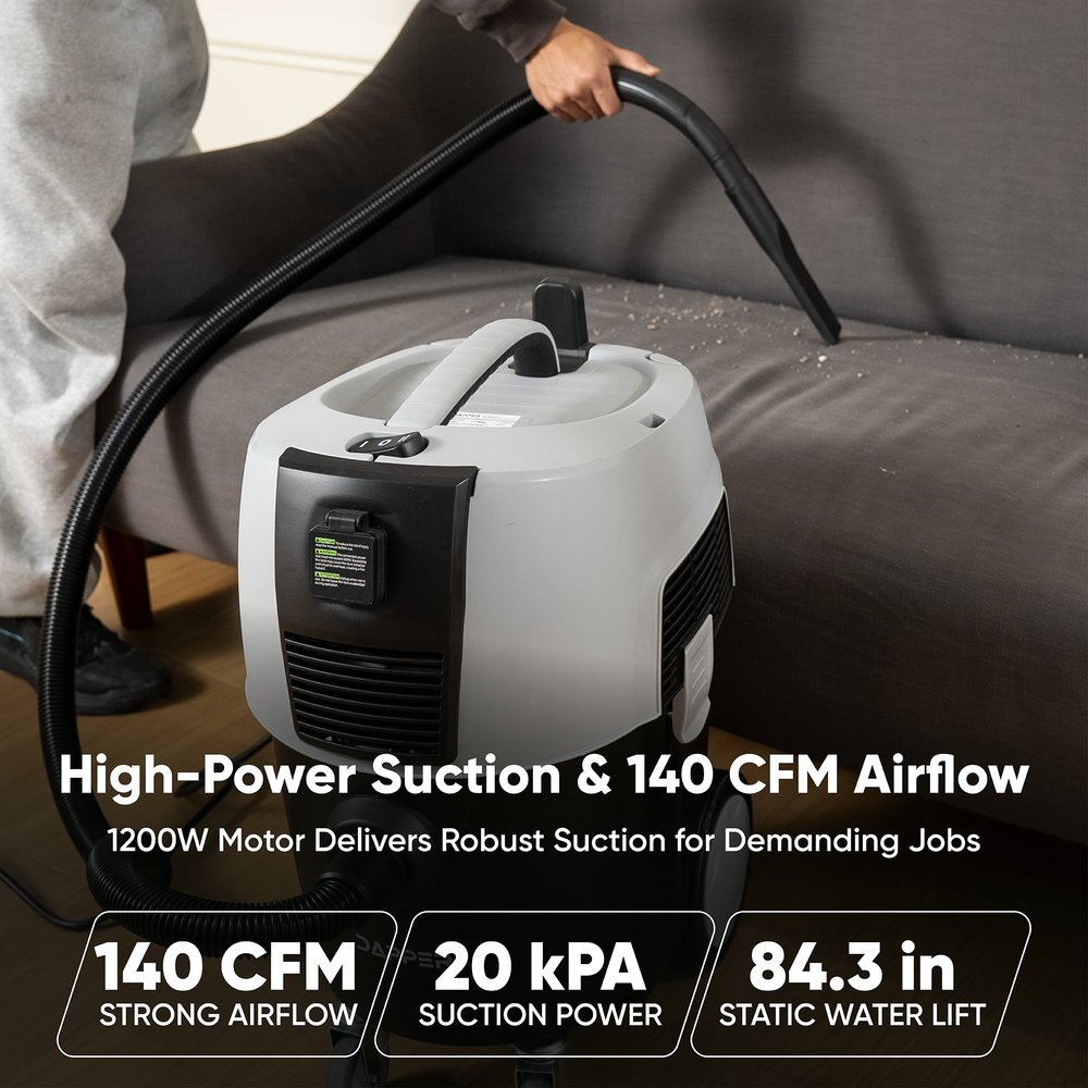 8 Gallon Wet Dry Dust Extractor Vacuum with Auto HEPA Filter