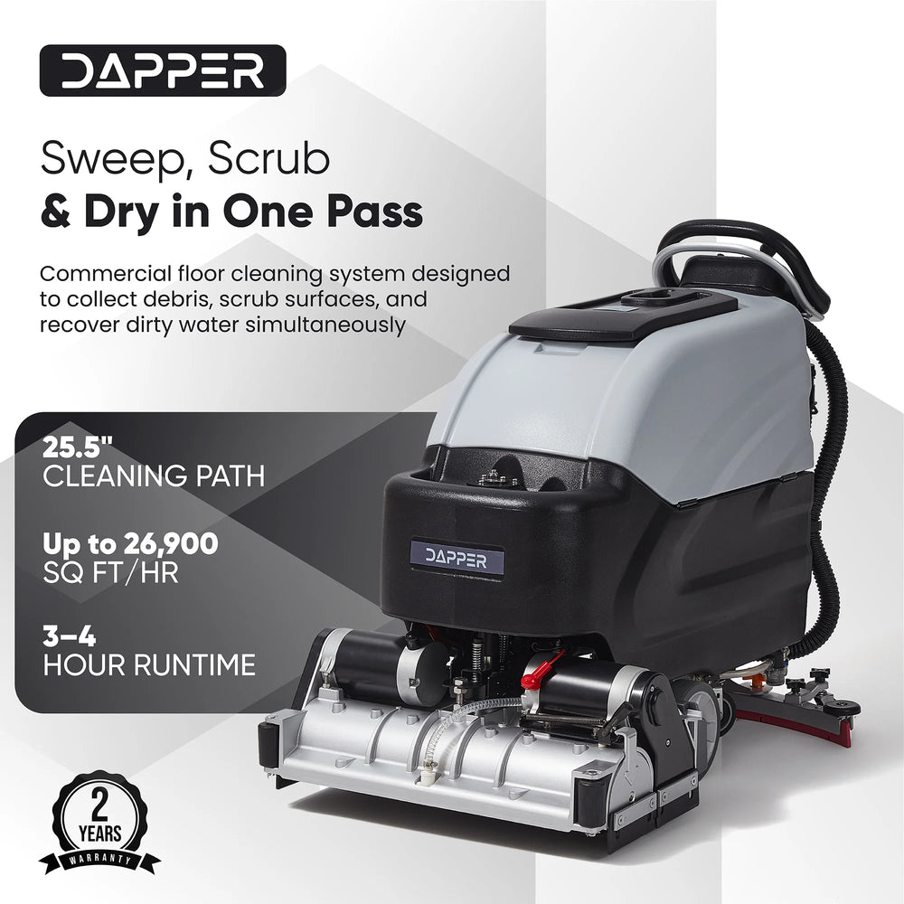Dapper Supply Floor Cleaning Machine Self Propelled 25" Brush 35" Squeegee 26,900 Sq. Ft./Hr New