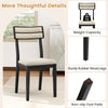 Modern dining chair with tilt backrest, black rubber wood legs, and padded seat for comfort in dining rooms.